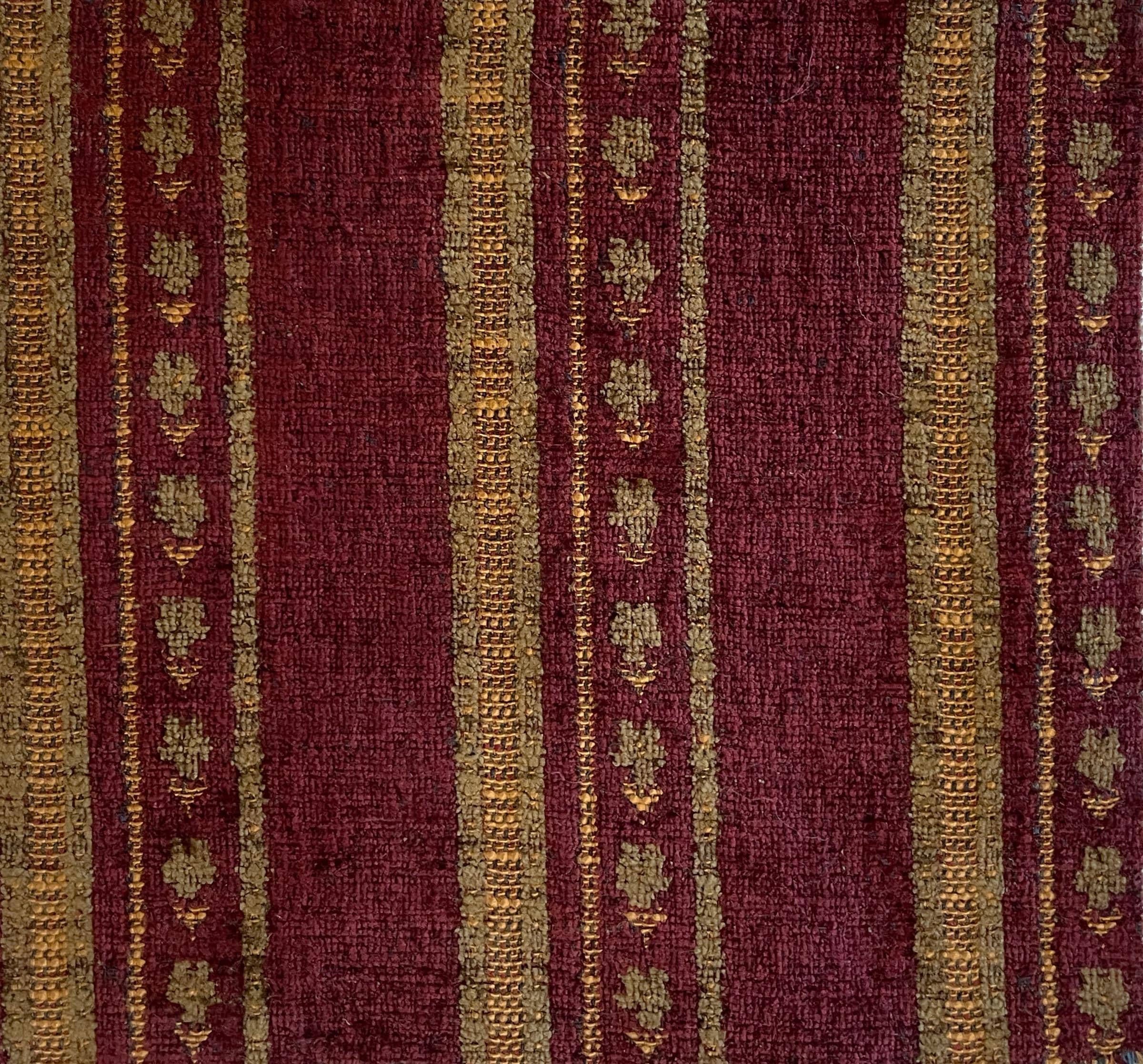 Durante Striped Chenille Plum Wine Fabric for Upholstery and Home ...