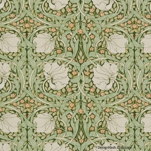 William Morris Pimpernel dill green Printed Fabric for Home Decorating and Upholstery