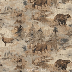 Yellowstone Animals of the Forest fabric for Home Decorating and Upholstery