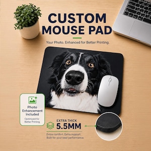 Custom Photo Mouse Pad | Personalized Mousepad | Photo Mousepad Gift | Fathers Day Office Gift | Custom Desk Accessory | Coworker Gift