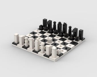 Gioco degli scacchi in mattoncini LEGO® in miniatura - Istruzioni digitali per il modello da esposizione