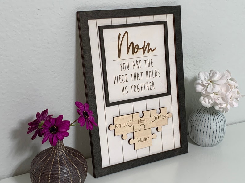 Personalized Mother's Day Wood Puzzle Sign, You are the Piece that Holds us Together, Family Gift for Mom, Personalized Family Sign

Perfect gift for Mother's Day!