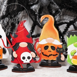 Halloween gnome decor, Witch gnome, Vampire gnome, Mummy gnome, Devil gnome, Frankenstein gnome, Ghost gnome, Pumpkin gnome, Candy gnome