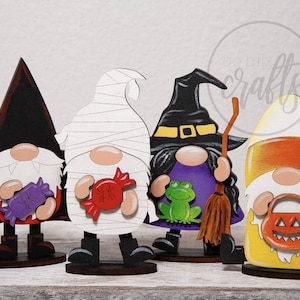 Halloween gnome decor, Witch gnome, Vampire gnome, Mummy gnome, Devil gnome, Frankenstein gnome, Ghost gnome, Pumpkin gnome, Candy gnome