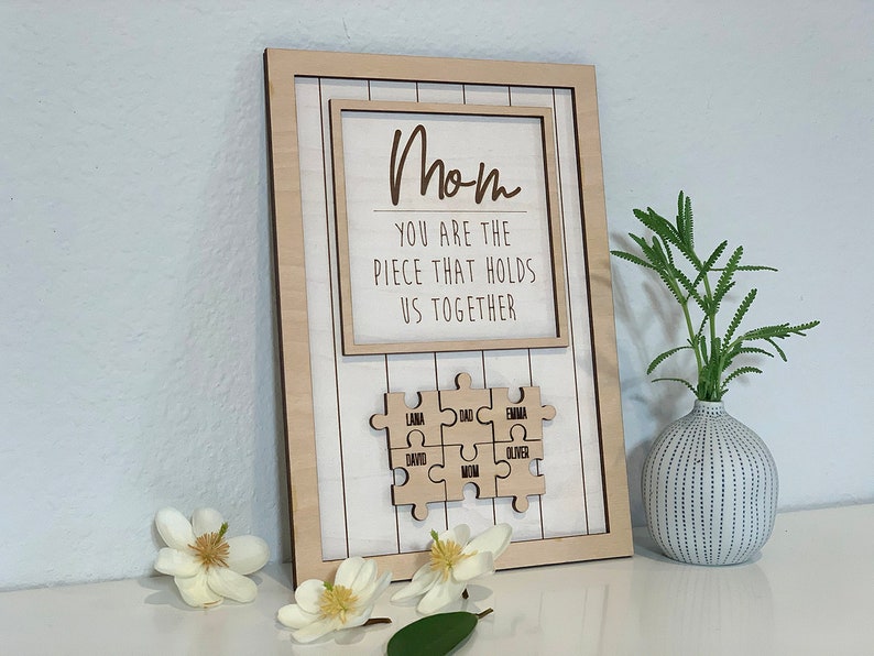 Personalized Mother's Day Wood Puzzle Sign, You are the Piece that Holds us Together, Family Gift for Mom, Personalized Family Sign

Perfect gift for Mother's Day!