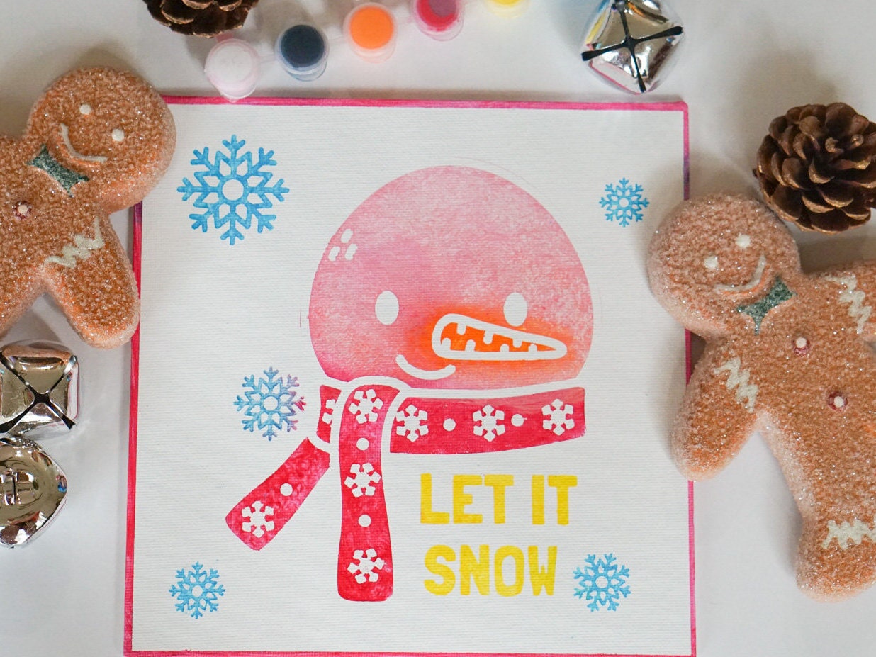 DIY Christmas Canvas Prestenciled Canvas for Kids Christmas Etsy