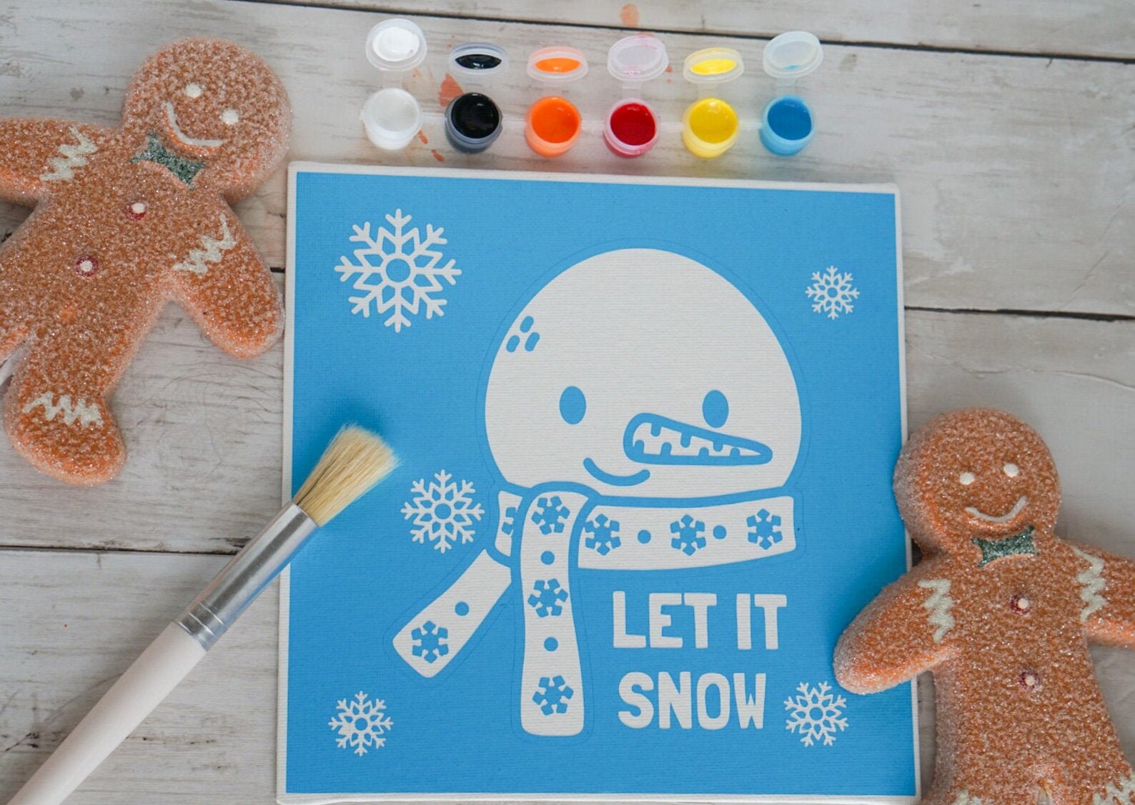 DIY Christmas Canvas Prestenciled Canvas for Kids Christmas Etsy