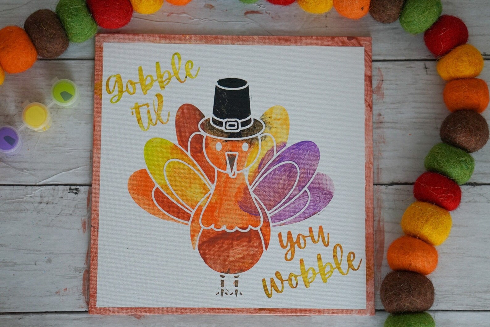 DIY Thanksgiving Canvas Prestenciled Canvas for Kids Etsy