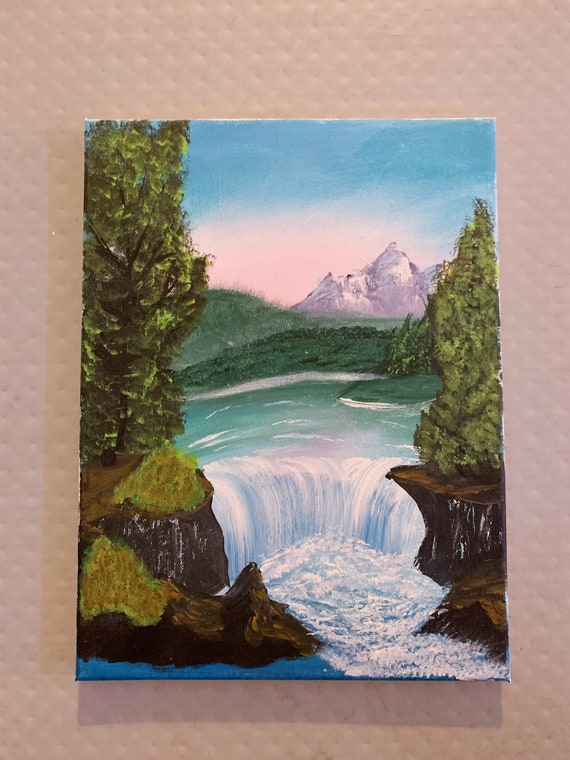 Bob Ross Inspired Waterfall Painting 