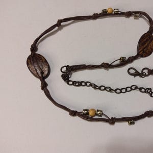 macrame belt with beads and coconut shells