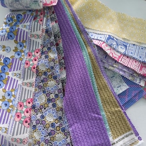 Cotton Fabric Strips: Precut Quilting Material, Light Colors (44&quot; Long, &lt;1oz Lot)