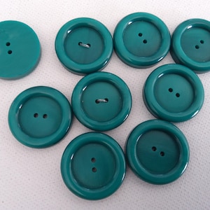 Large Green Buttons: 1-1/4&quot; Matte Textured Rim - Set of 9