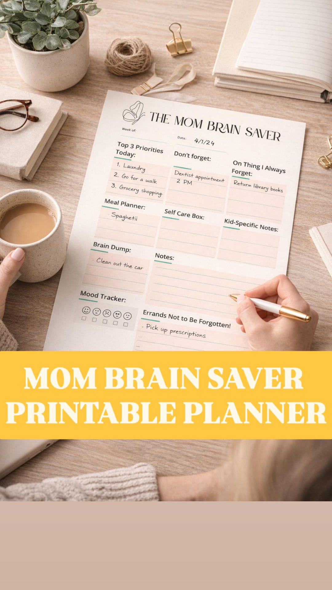 Mom Daily Planner Printable | Mom Brain Saver | Busy Mom to Do List ...