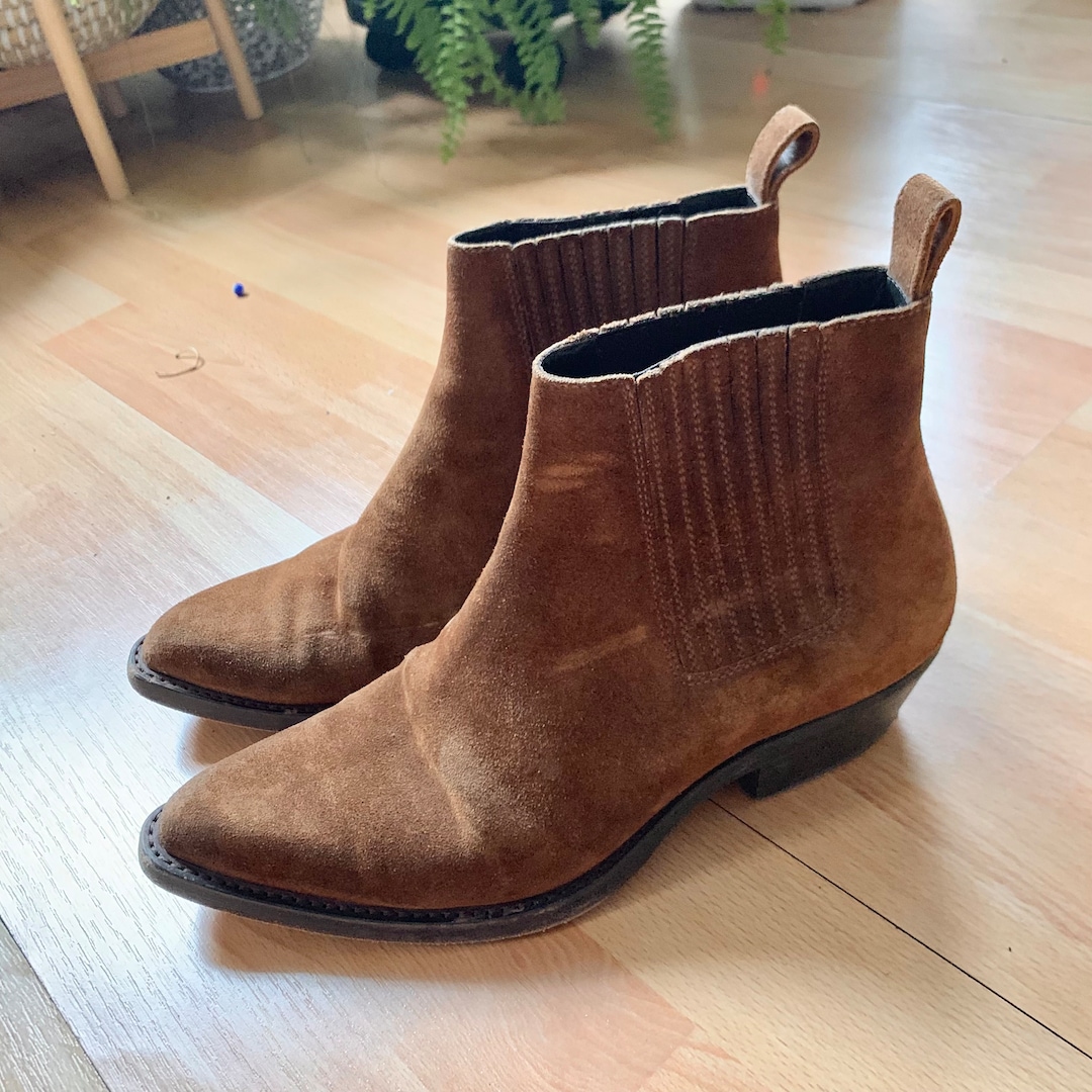 Saint Laurent Tan and Brown Chelsea Boots Saint Laurent | Shoes | Saint Laurent Tan And Brown Chelsea  main image 4