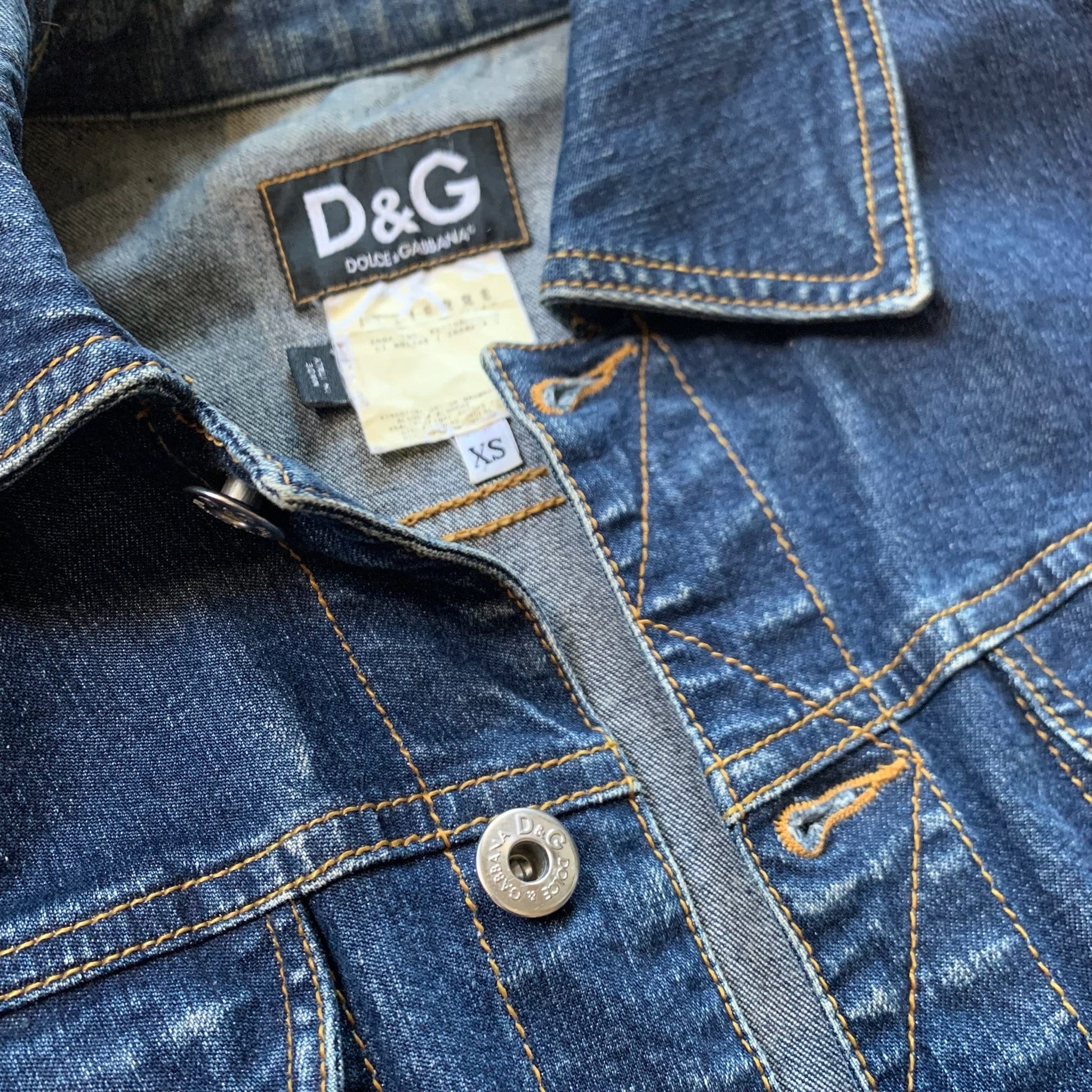 Truevintage Y2K Dolce & Gabbana Deep Blue Denim Jacket Size XS