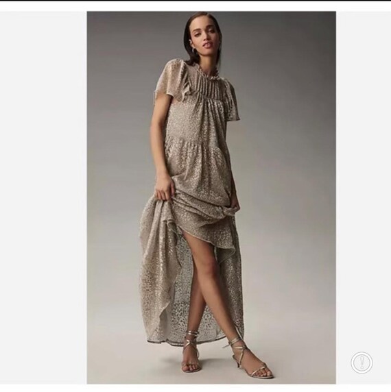staud kennedy metallic brocade maxi dress Blue Strapless Brocade Midi Dress with Pockets