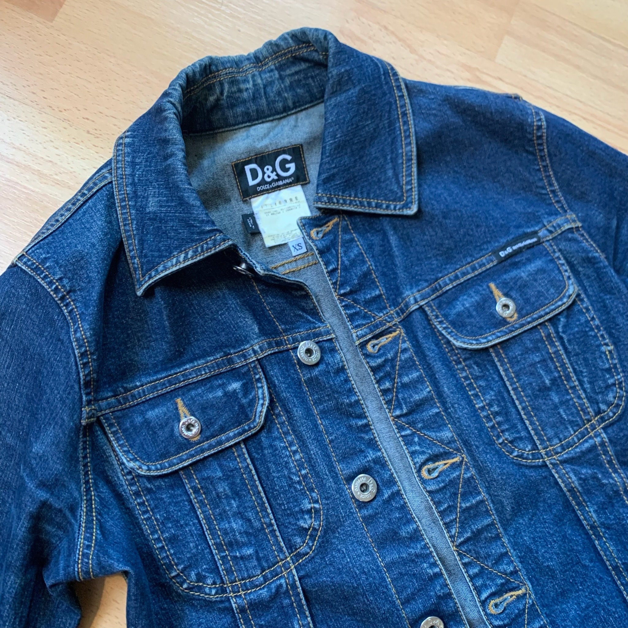 Truevintage Y2K Dolce & Gabbana Deep Blue Denim Jacket Size XS