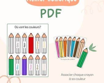 Educational activity – Match each crayon to its color (printable PDF)