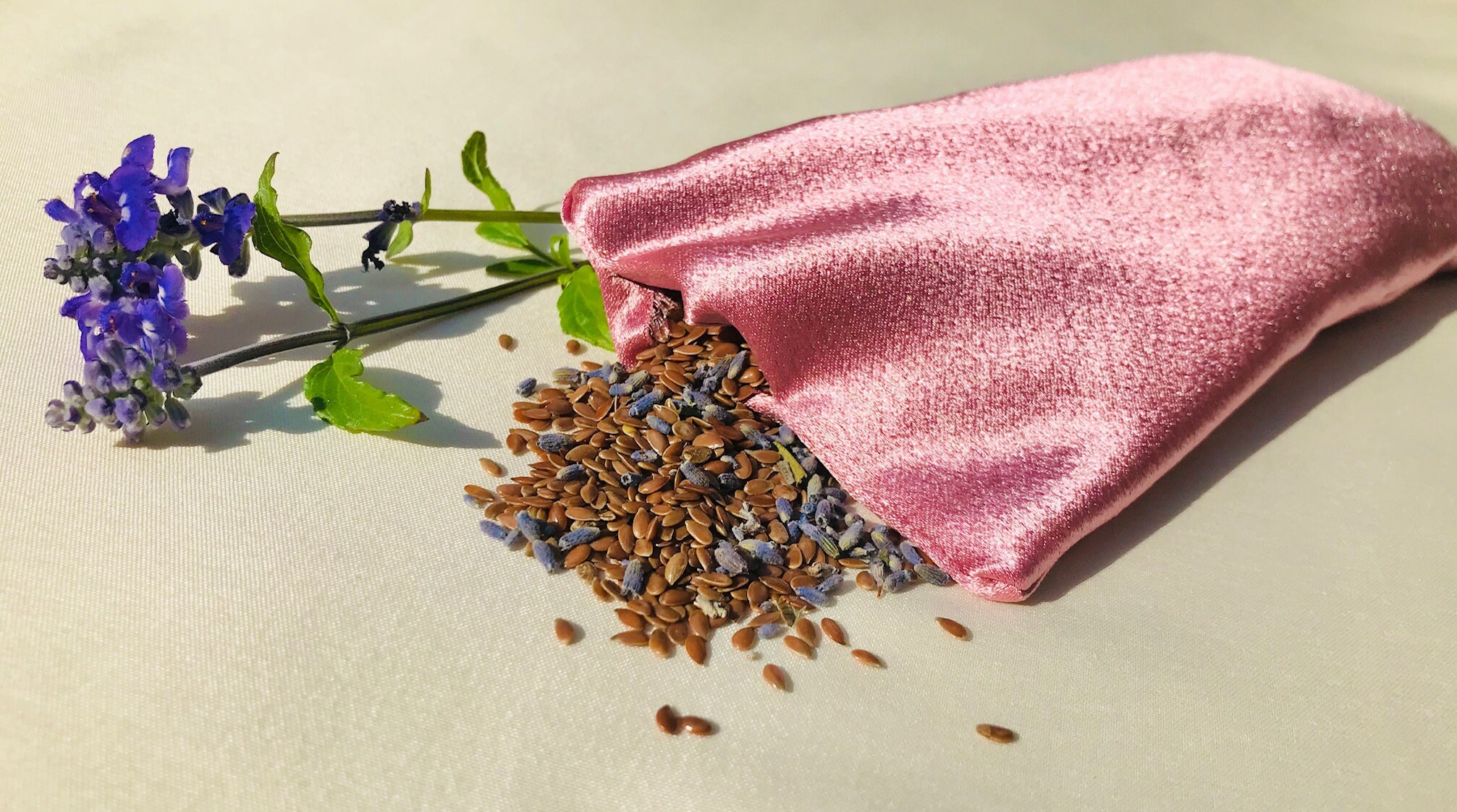 Lavender Flax Seed Satin Eye Pillow Relaxation Gift Etsy