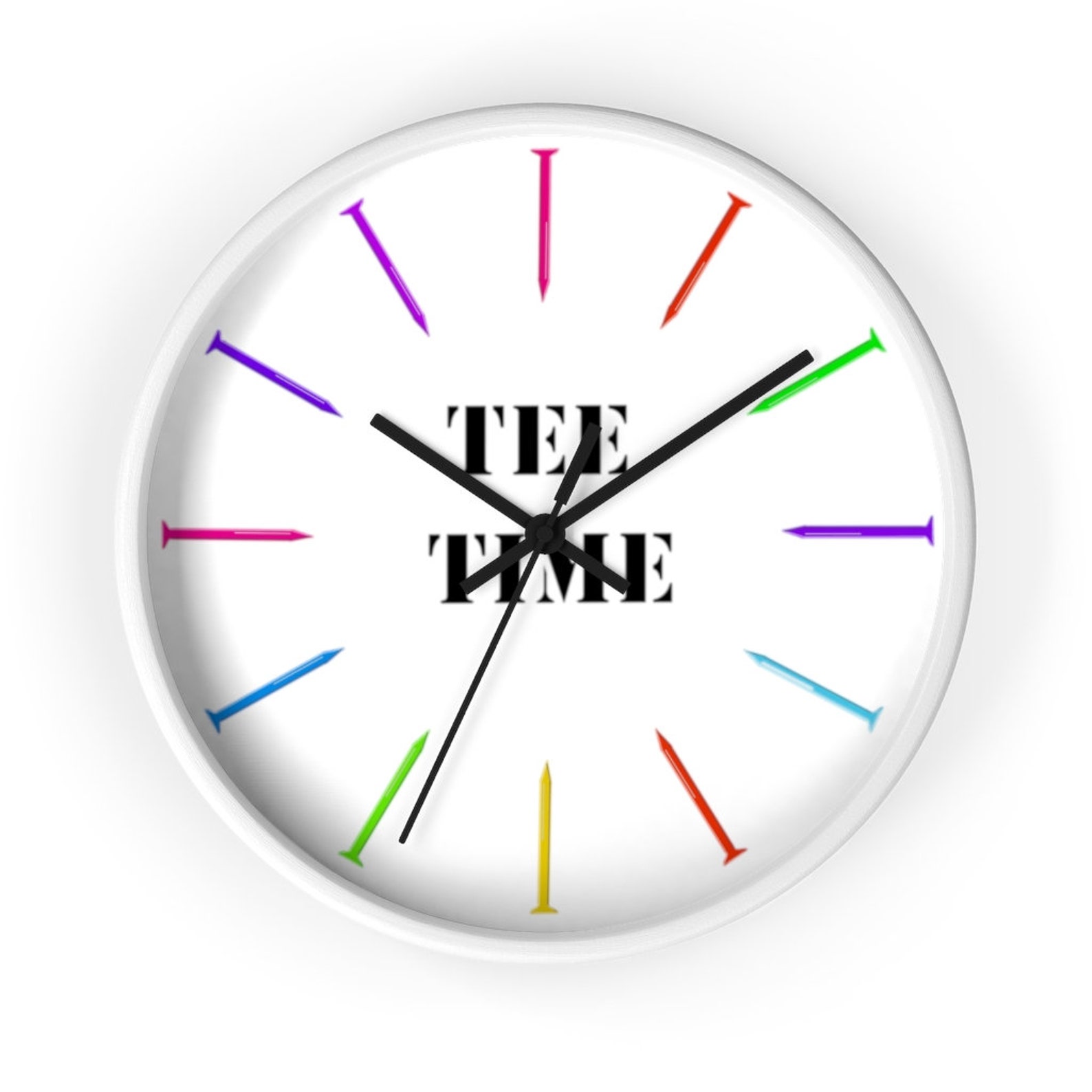 Tee Time Golfer Wall Clock 10 Inch Clocks Etsy