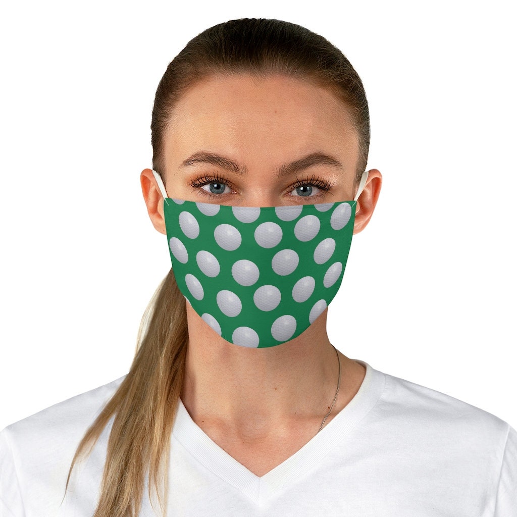 Green Golf Balls Face Mask Golf Face Mask Fabric Face Mask Etsy