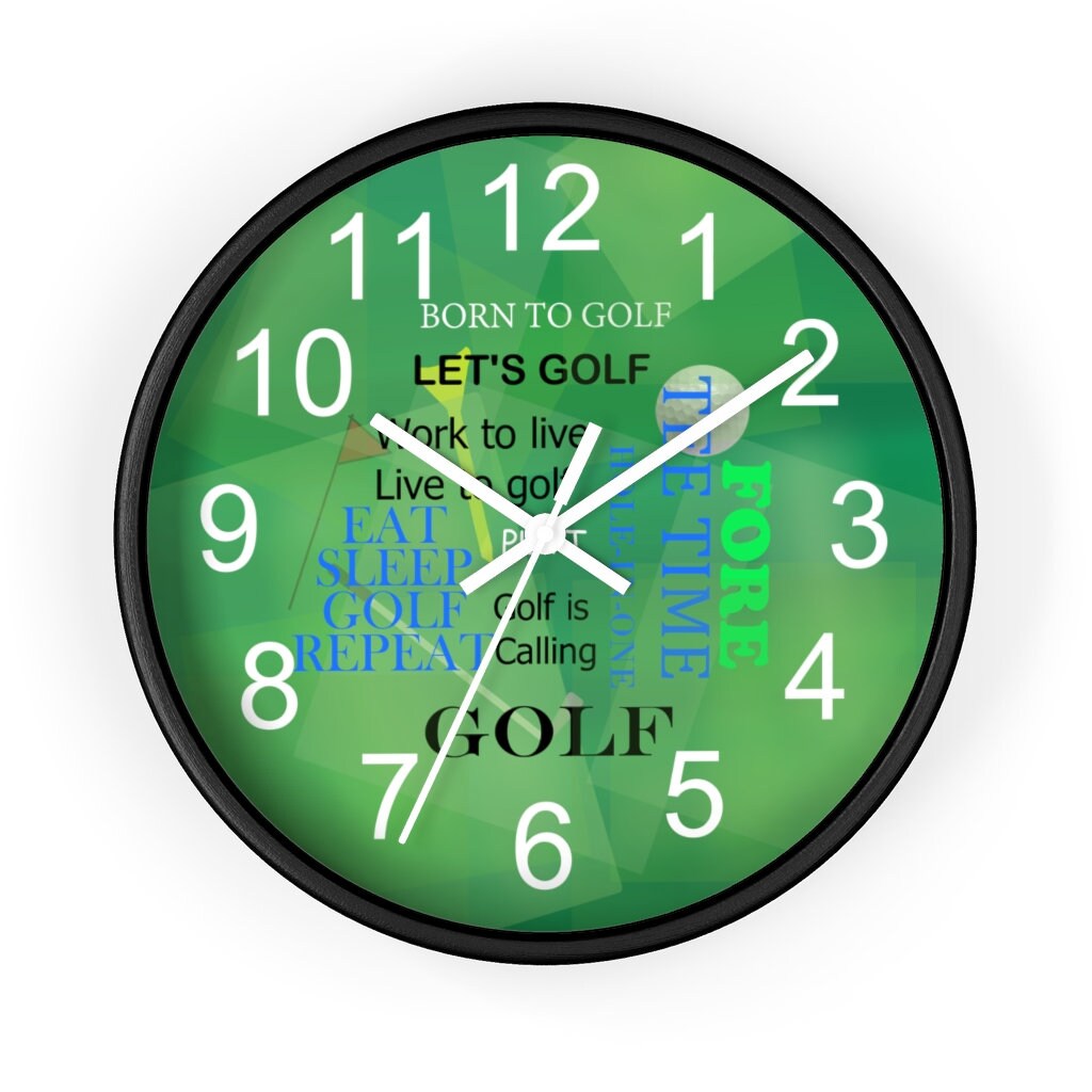 Golf Scrapbook Clock Golf Clock Golf Clock 10 Inch Cock Etsy