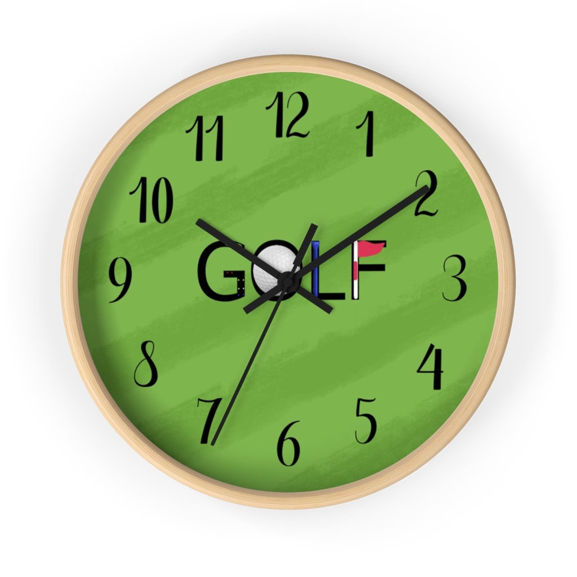 Golf Green Clock Golf Wall Clock Golf Clock Golf Shop Etsy