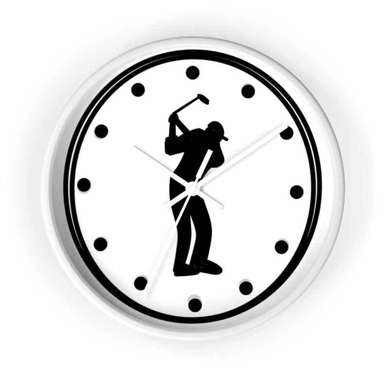 Golfer Swinging Club Golf Wall Clock Golf Clocks Golf Etsy
