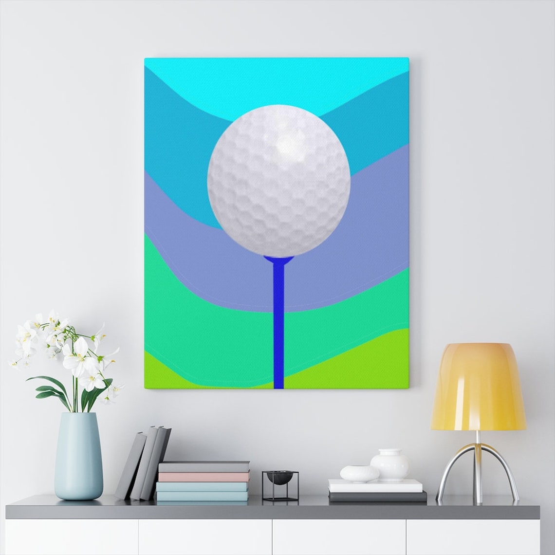 Abstract Golf Ball Art Painting Golf Painting Golf Canvas Etsy