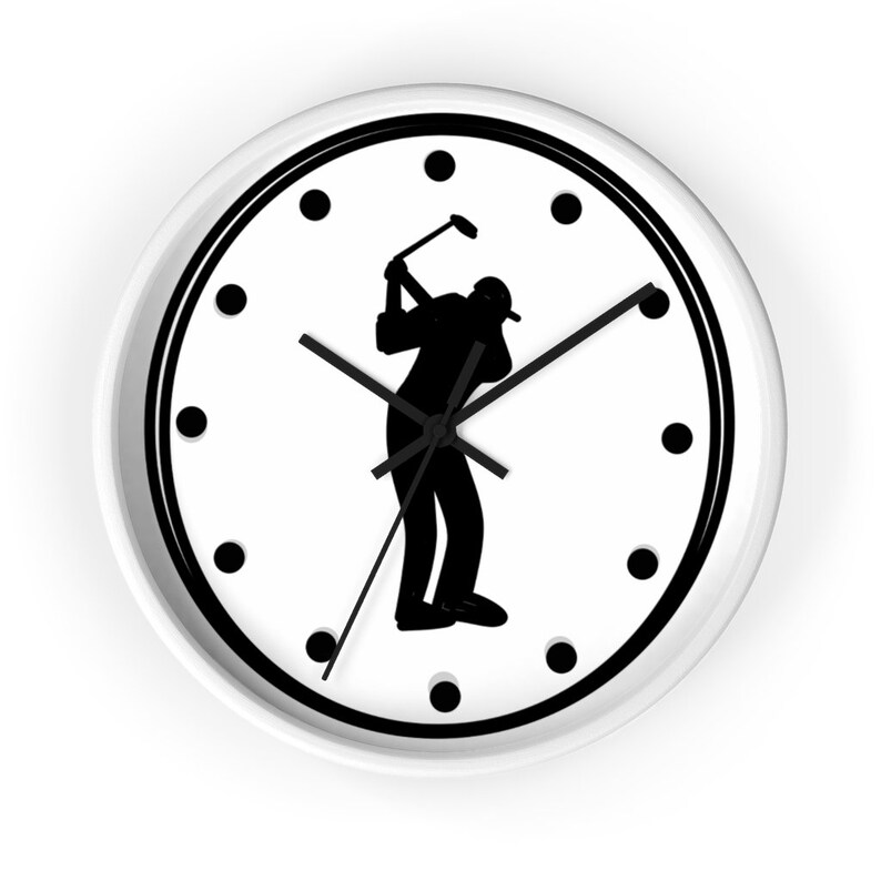 Golfer Swinging Club Golf Wall Clock Golf Clocks Golf Etsy