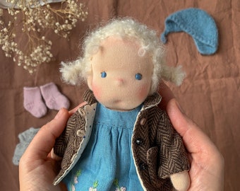 Waldorf doll inspiration, little hug, Christmas baby gift Organic cotton doll, baby gift and dolls for collectors,  Art&Doll MADE TO ORDER