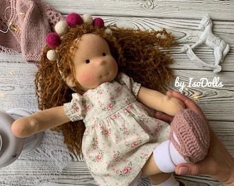 Organic classic Waldorf Doll, Gift for Girls, Art doll ooak, Made to order