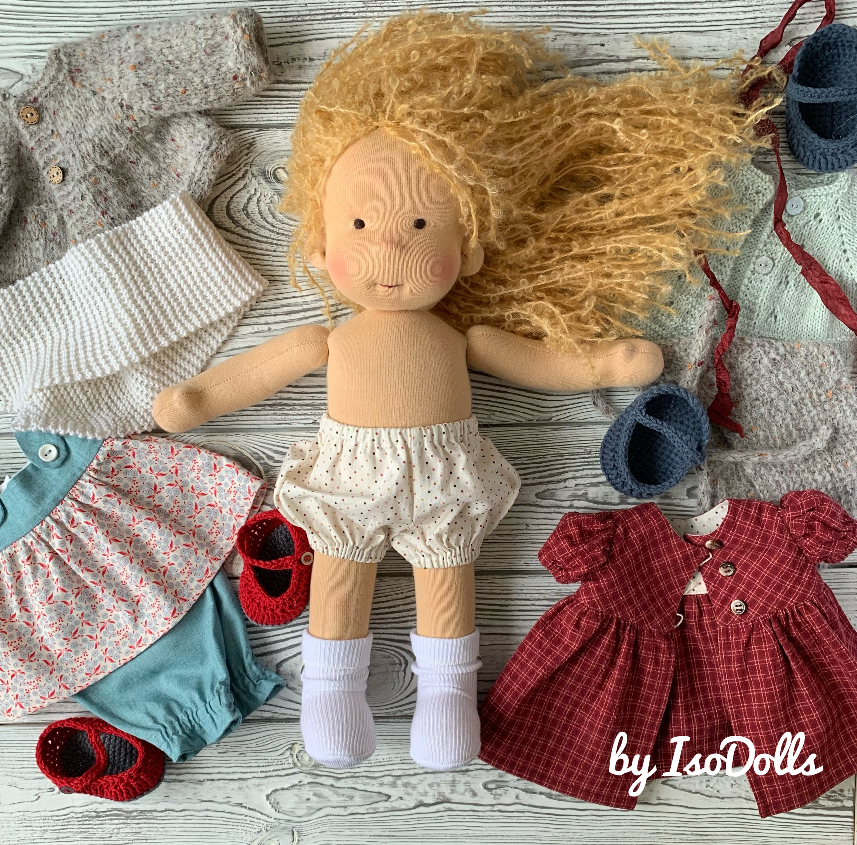 Classic Waldorf doll 16 Ecological toy made of natural fiber Etsy