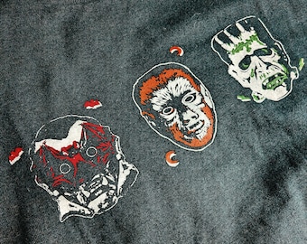 Monstet Mash Vintage Halloween Unisex T-shirt • Dracula • Wolfman • Frankenstein