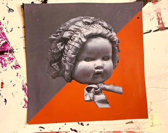 Silent Friend or Blood Orange • Doll Head Sticker • Punk Sticker • Alternative Sticker • Goth Sticker • Weirdcore