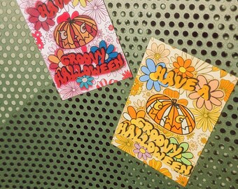 Groovy Halloween Magnet • 70s inspired • Refrigerator