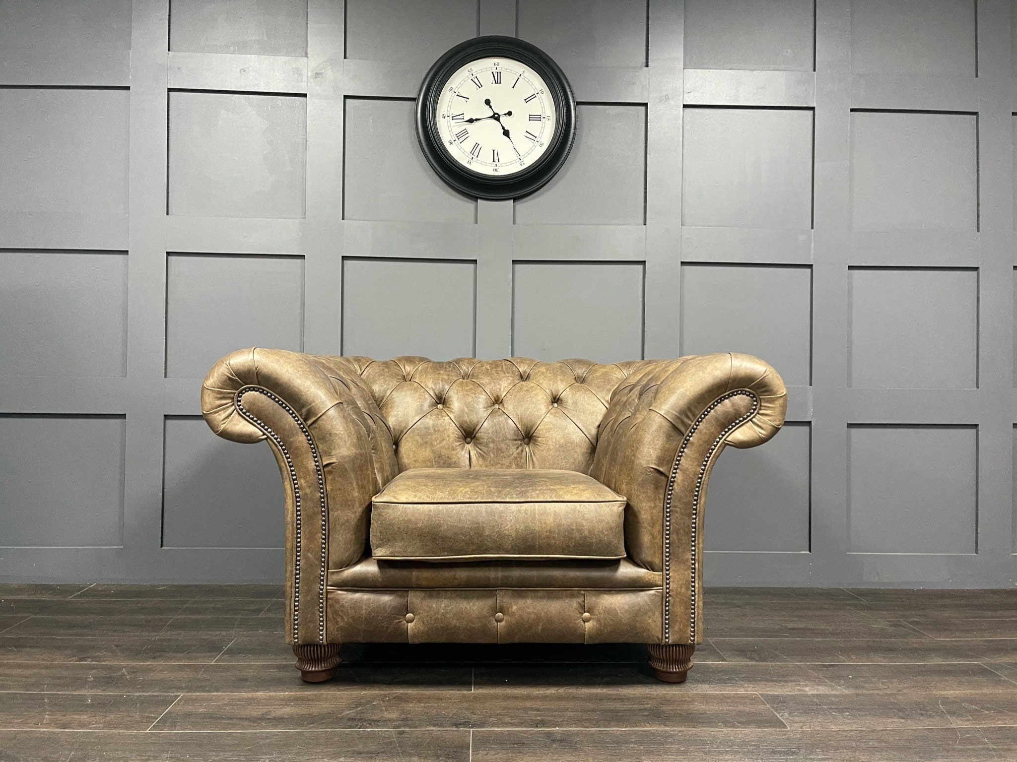 Handmade Chesterfield Sofa Antique Tan Leather - Etsy UK