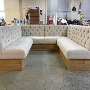 U-shaped Buttoned Kitchen Commercial Dining Booth Bench Seating ...