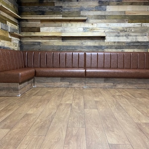 Faux Leather Fluted Corner Booth Seating available in any colour for home or commercial use