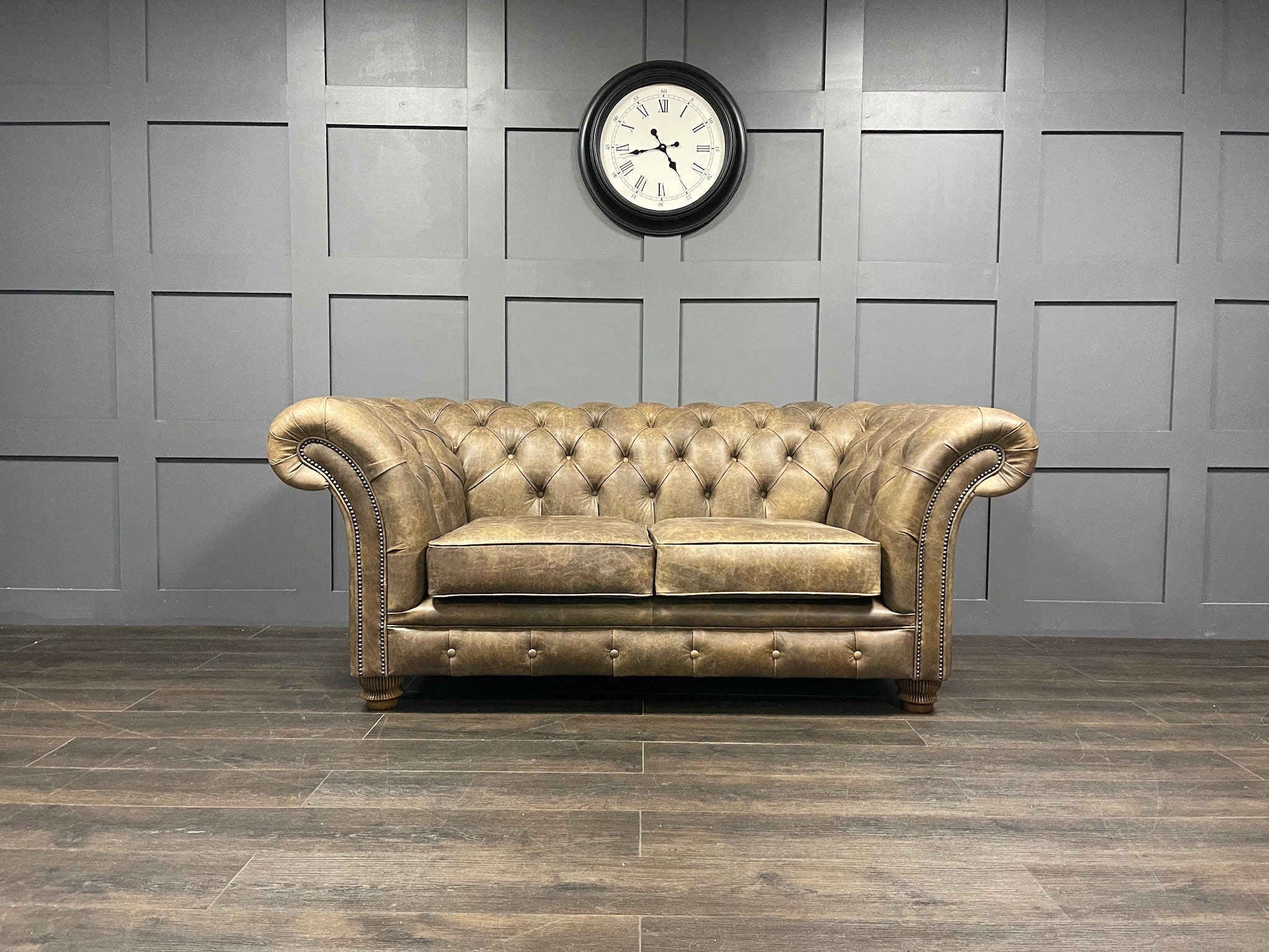 Handmade Chesterfield Sofa Antique Tan Leather - Etsy UK