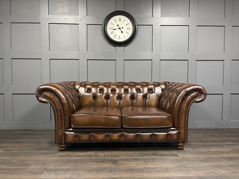 Handmade Chesterfield Sofa Antique Tan Leather - Etsy UK