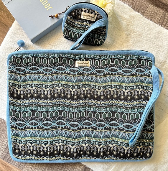 15in Laptop Sleeve YKK Zipper notebook Quilted Bag Plus a Small Purse Hand Sewing Made With Cotton Unique Patterns Etsy