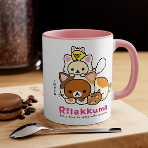 Rilakkum Cat Accent Mug, Anime Mug, Rilak Anime Cute Mug, Anime Fan Gift, Cat Lover Gift
