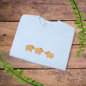 Cute Capybara Embroided Sweatshirt (UNISEX), Capybara Kawaii Sweater, Capybara Gifts, Capypara Embroided Hoodie, Capybara Cute Stuff