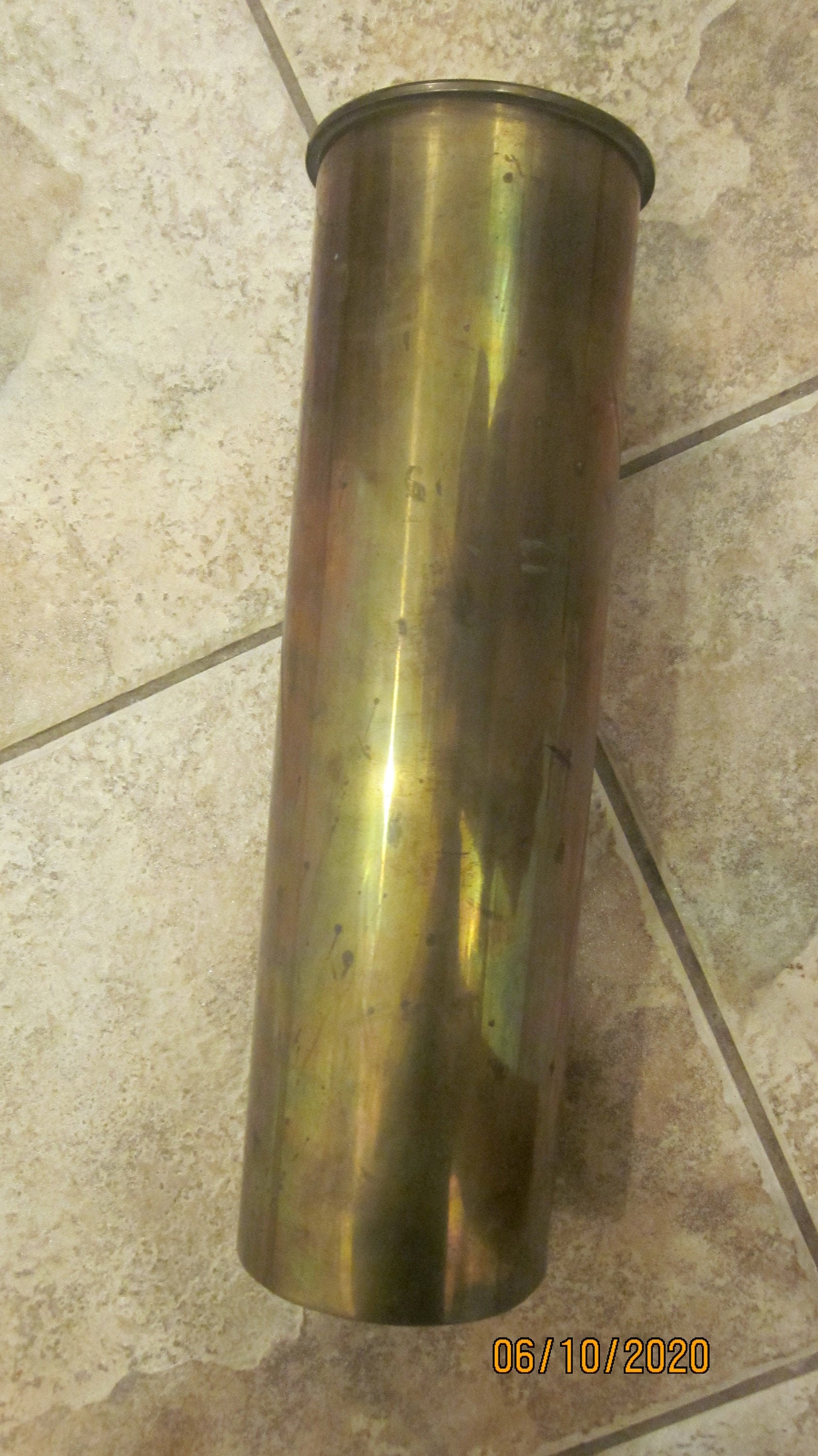 1945 Military 105mm Howitzer Brass Casing Shell 15 Inch Height -  Canada