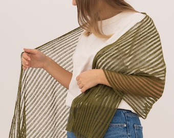 100% ECO linen XXL scarf with striped pattern | Scarf made of natural fibers | Face Scarf | Mouth nose loop