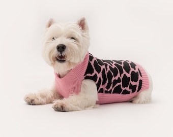 Dog sweater made of organic virgin wool | Hand-knitted | Dog sweater | Dog coat | Animal jackets and sweaters | Dog clothing | Model Zoo Giraffe