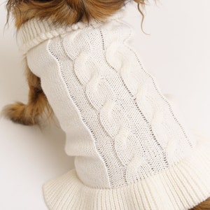 Dog sweater made of organic merino wool Hand-knitted Dog sweater with turtleneck Dog coat Animal jackets Dog clothing Model Mia image 9