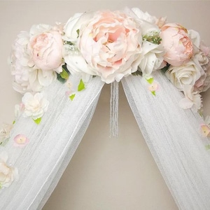 Blush Pink Peonies,  Antique White flowers and Hanging Vines - Floral Crown and Canopy! Beautiful Nursery Decor - Free Shipping