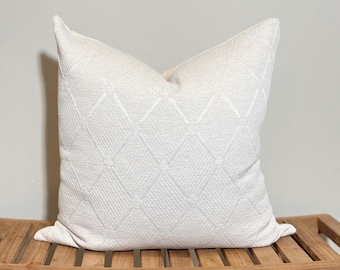 Geometric Cotton Throw Pillow Cover: Neutral Couch Pillow